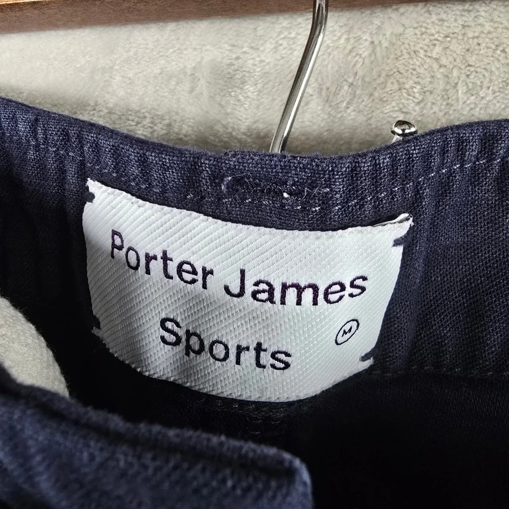 Porter James Sports Fatigue Pants Mens Medium Navy Blue Drawstring Trousers